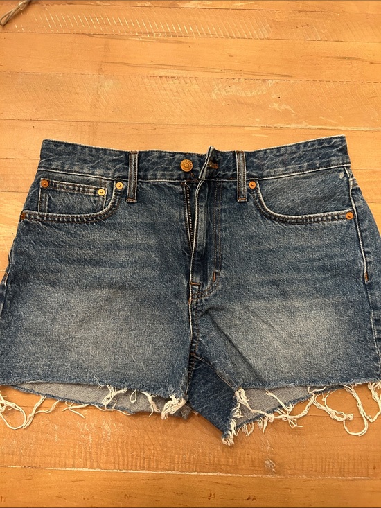 Madewell Pants - Madewell Blue Distressed Denim Cutoff Shorts